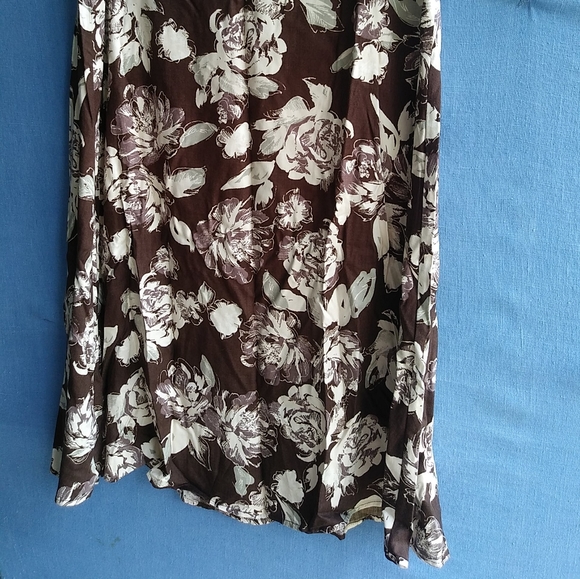 Croft & Barrow Size 12 Brown Floral Long Skirt - Picture 2 of 6